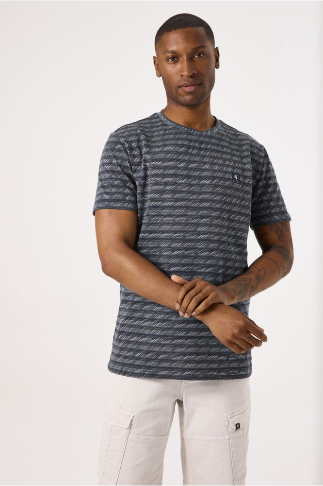 GESTREEPT T SHIRT D51004 2050 SAGE GREEN